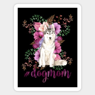 Dog Mom Watercolor Siberian Husky Painting Magnet